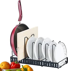 Organizador de cacerolas y ollas extensible de 7 compartimentos, se