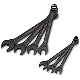 Crescent 7 Piece X6 Black Oxide Spline Open End Ratcheting Combination SAE Wrench Set - CX6RWS7