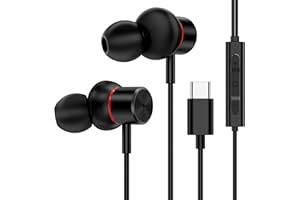 USB C Wired Headphones Earbuds for iPhone 17 16 15 Pro Max Plus [ Active Noise Cancelling USBC Earphones ] Hi-Res Sound ANC T