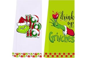 LXOMILL Christmas Grinch Kitchen Towels, Grinch Bathroom Hand Towels, Grinch Christmas Decorations, Grinch Kitchen Towels, Grinch Bathroom Decor, Housewarming Gift, Host Hostess Gift