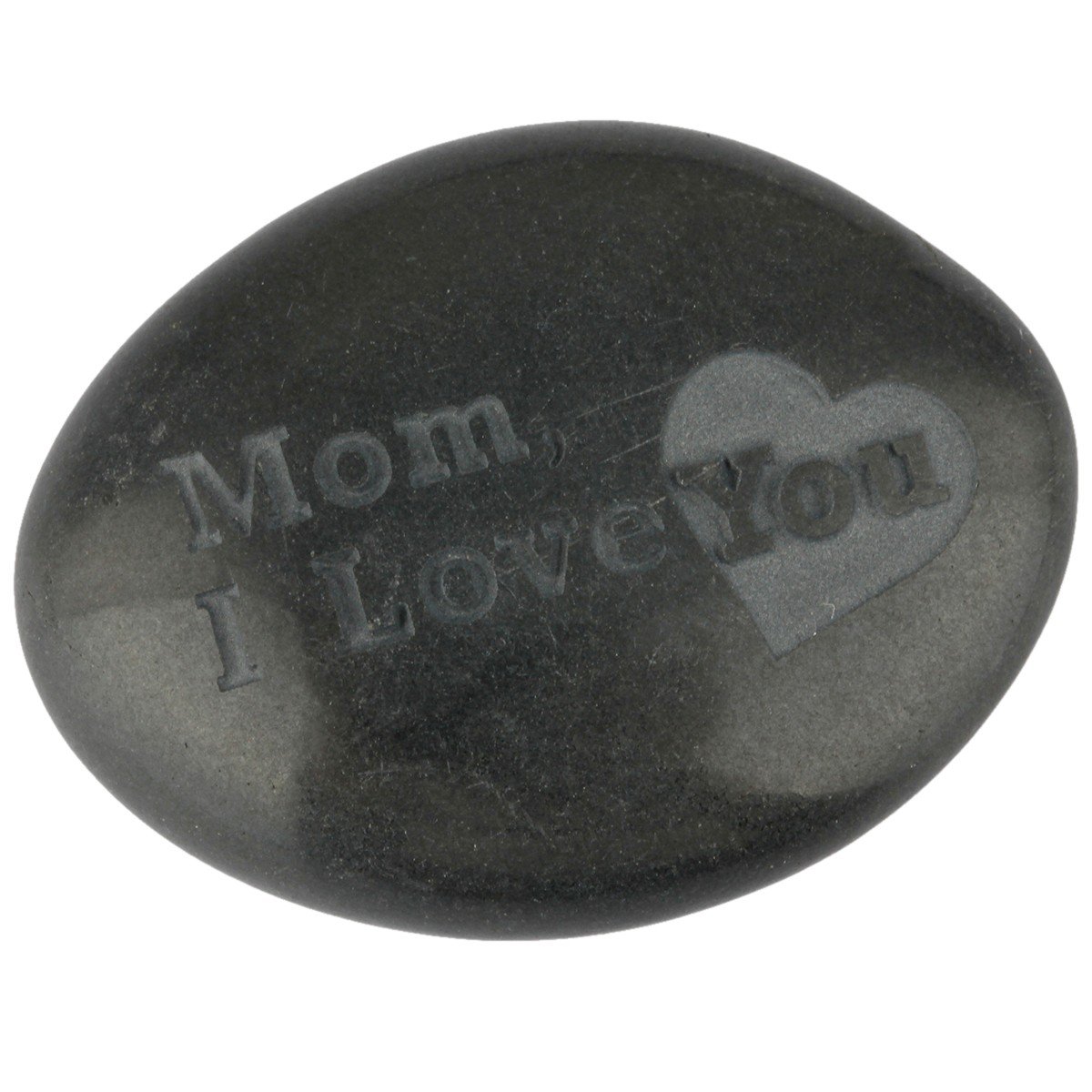 rockcloud 1 PC Engraved Stone Blackstone Pebble Polished Stones Pocket Rock Healing Reiki Balancing,Mom I Love You