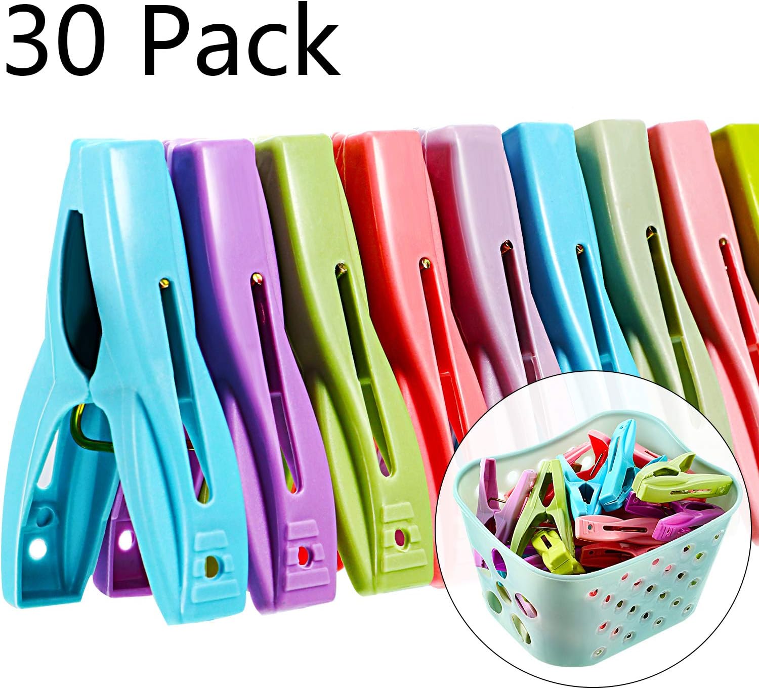 Boao Canasta de Almacenamiento de Clavijas de Plástico con 30 Ropa de