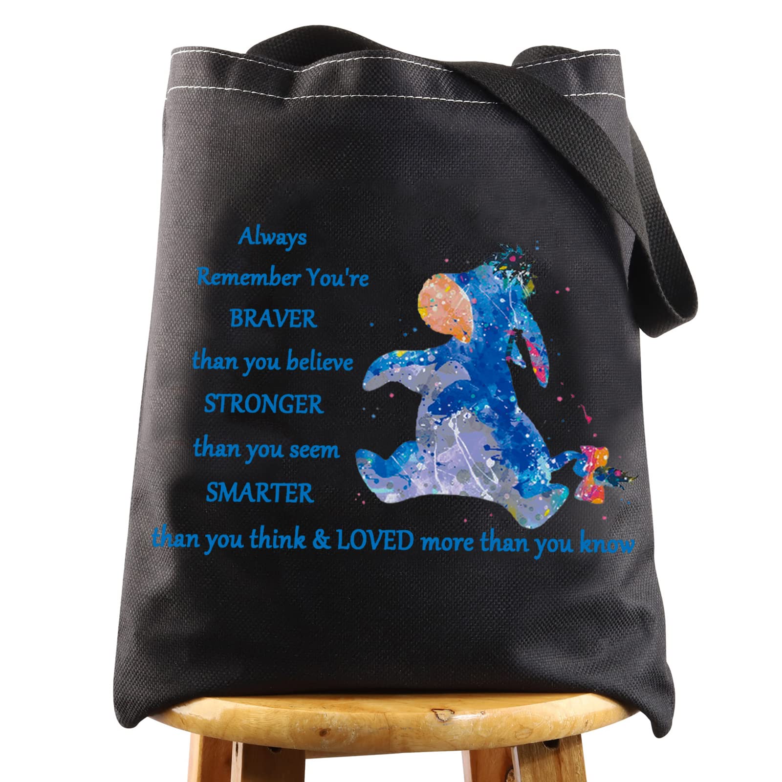 WZMPA Cartoon Cosmetic Makeup Bag Movie Fans Gift You are Braver Stronger Smarter Than You Think Makeup Zipper Pouch Bag for Women Girls(Always Eey TG BL), Always Eeyore TG BL, Fit
