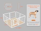 HOMIDEC 8-Panel Dog Pen with Door 60cm High Internal/Outdoor Playpen White view 5