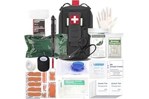 VIIDOO Ifak Med Trauma Kit, Black Molle Tactical Emergency First Aid Kit,Military Survival Molle EMT Medical Kit Refill Supplies Fot Duty Belt