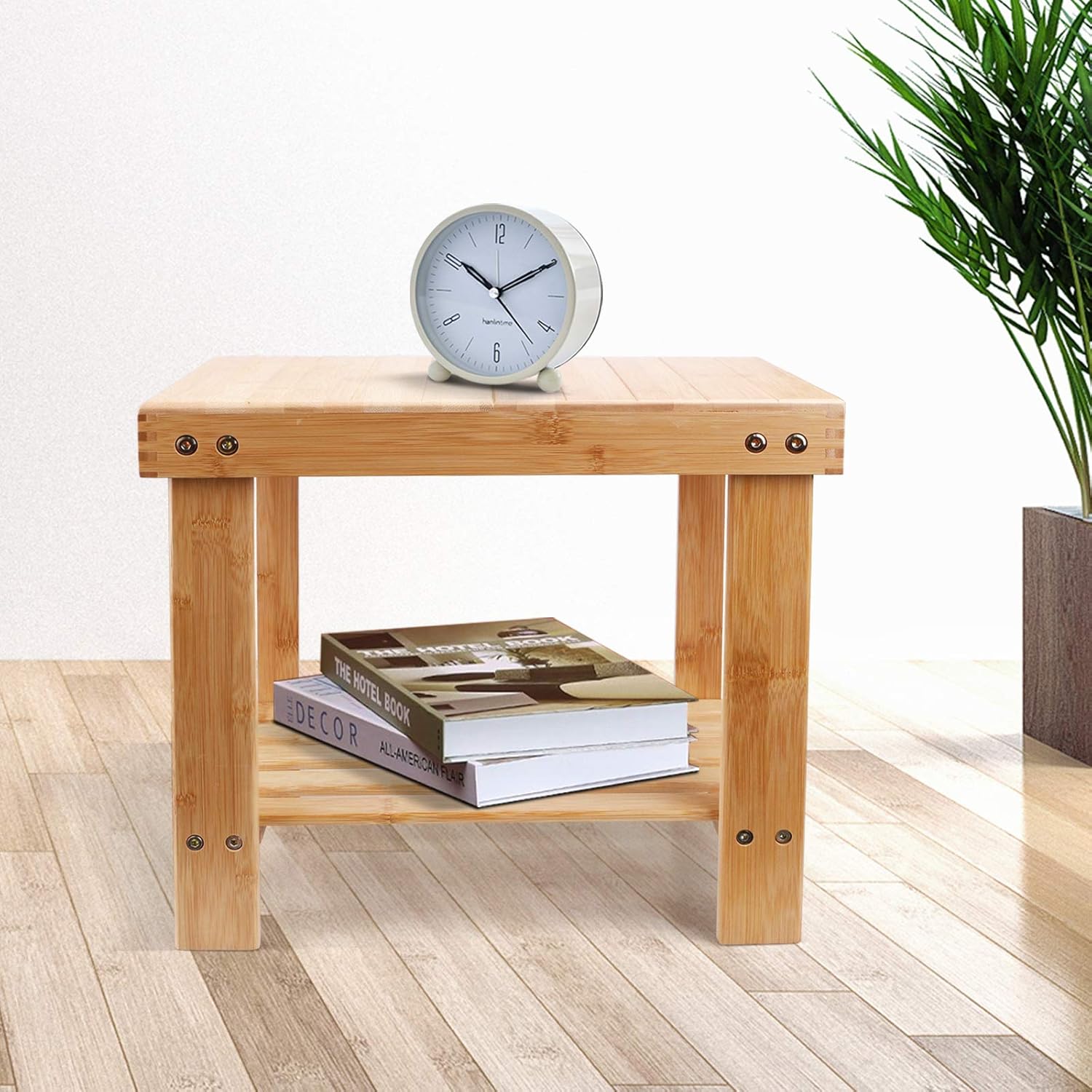 YUHUAWYH Bamboo Shower Bench Little Shower Seat Corner Shower Stool for Shaving Legs Small Shoe Bench Foot Rest Step Stool Natural: Kitchen & Dining