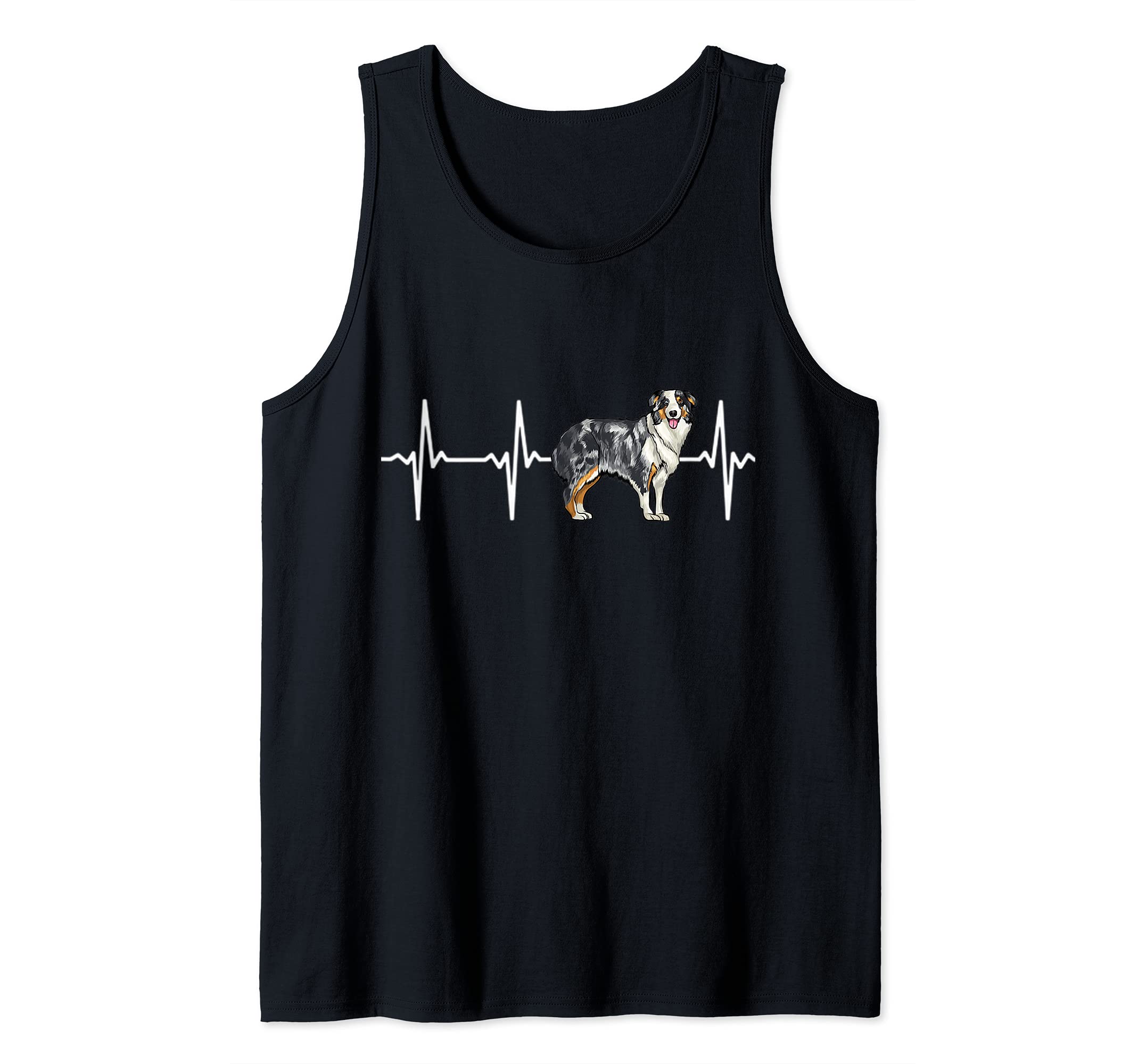 Australian Shepherd Heartbeat Love My Dog Tank Top