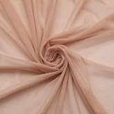 4-Way Stretch Mesh Fabric Nylon Spandex Power Mesh 60 Inch by 1 Yard(Nude) | Lightweight Sheer Mesh