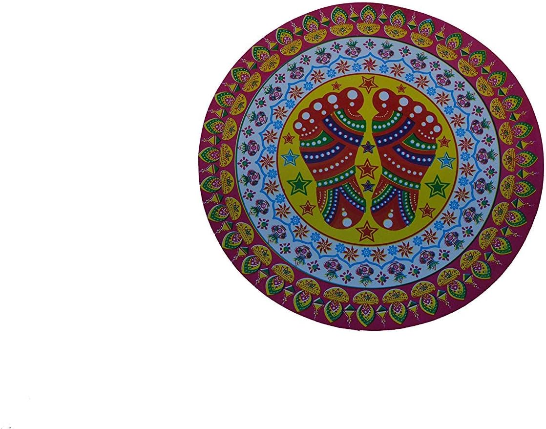 Sticker Based ,Traditional Art Work for Diwali,Indian Rangoli Sticker,Spiritual and Amazingly Beautiful Sticker, Set of 5 X Rangoli for Diwali Puja, Diwali Decoration, Design May Vary