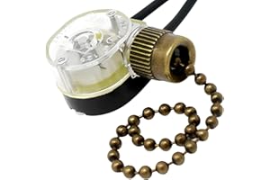 ZE-109 E89885 2 Wire Pull Light Switch Replacement Repair Kit On-Off 1 Circuit 1 Position Single Pole Single Through SPST 3A1