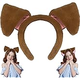 KHC-KHF Browndog-Ears-Headband Puppy-Headband Dog Ear Costume Hairband Fluffy Halloween Christmas Party Makeup Birthday Favors Kids Adult Headwear Women Girl