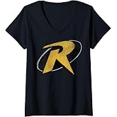 Womens DC Comics Batman Red Robin Logo V-Neck T-Shirt