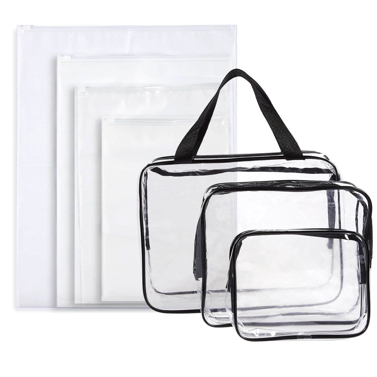 Set of 7 Travel Toiletry Bags Clear Makeup Bags, 3Count Waterproof