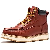 ROCKROOSTER Walker Work Boots for Men, 6" Soft Toe Comfortable Boot, Wedge Sole, Arch Support Anti-Fatigue Boots, Leather Insulated Safety Boot, Electric Hazard AP360