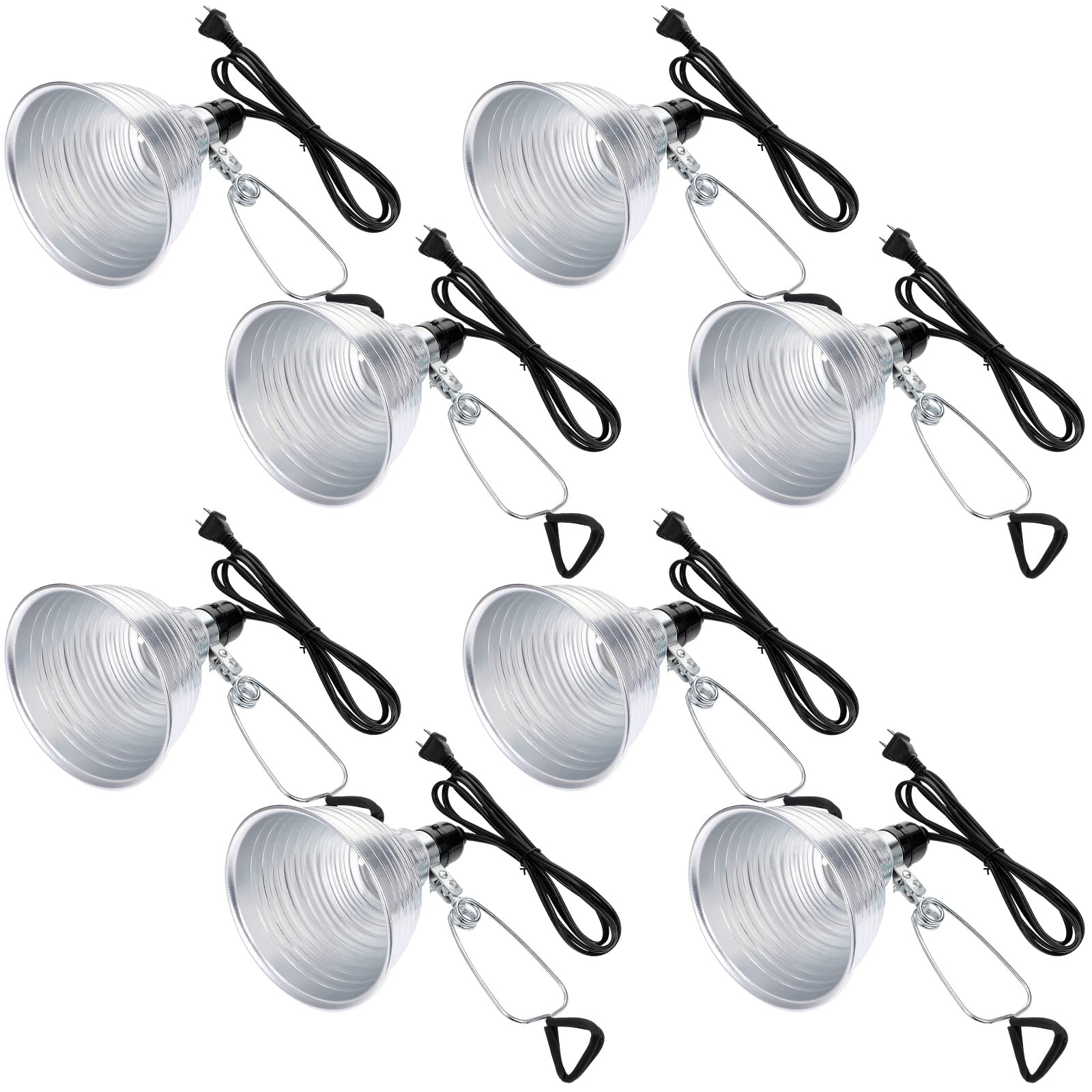 Photo 1 of Macarrie 8 Pack Clamp Lamp Light with Aluminum Reflector, 6ft SPT-2 18awg Cord and Adjustable Stand Fixture, up to 150 Watt, E26 Socket, No Bulb(5.5 Inch)