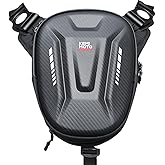 KEMIMOTO Motorcycle Magnetic Tank Bag, EVA Hard Shell Thigh and Drop Leg Bag, Motorcycle Waist Pack for Men and Women, Ideal for Cycling, Hiking and Running, 12L, Black