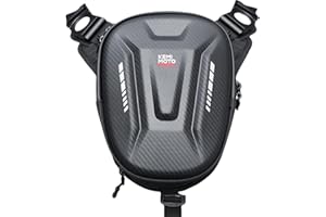 KEMIMOTO Motorcycle Magnetic Tank Bag, EVA Hard Shell Thigh and Drop Leg Bag, Motorcycle Waist Pack for Men and Women, Ideal for Cycling, Hiking and Running, 12L, Black