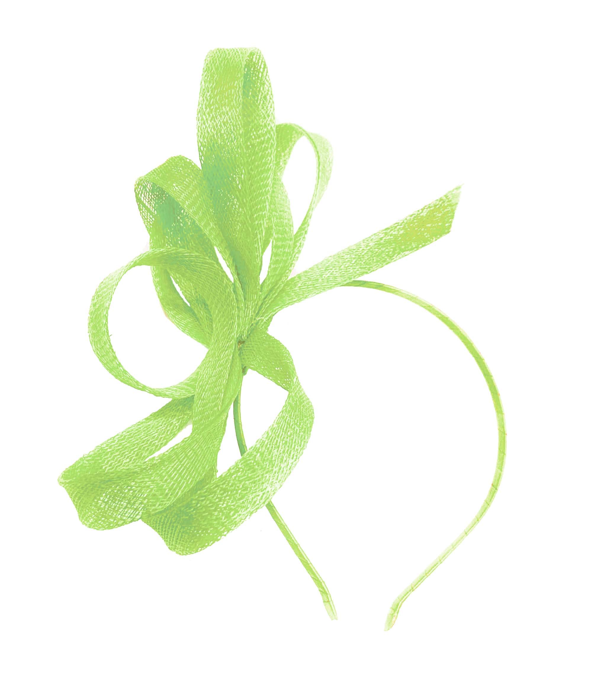Caprilite Vegan Sinamay Fascinator Headband Wedding Hoop Ladies Day Ascot Races (Apple Green/Lime) — image 1
