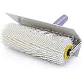 10 Inch Spike Roller for Self Leveling Concrete, 21mm Spikes | Needle defoaming roller, stainless frame &amp; splash guard. Fits standard extension poles. For epoxy garage &amp; basement.