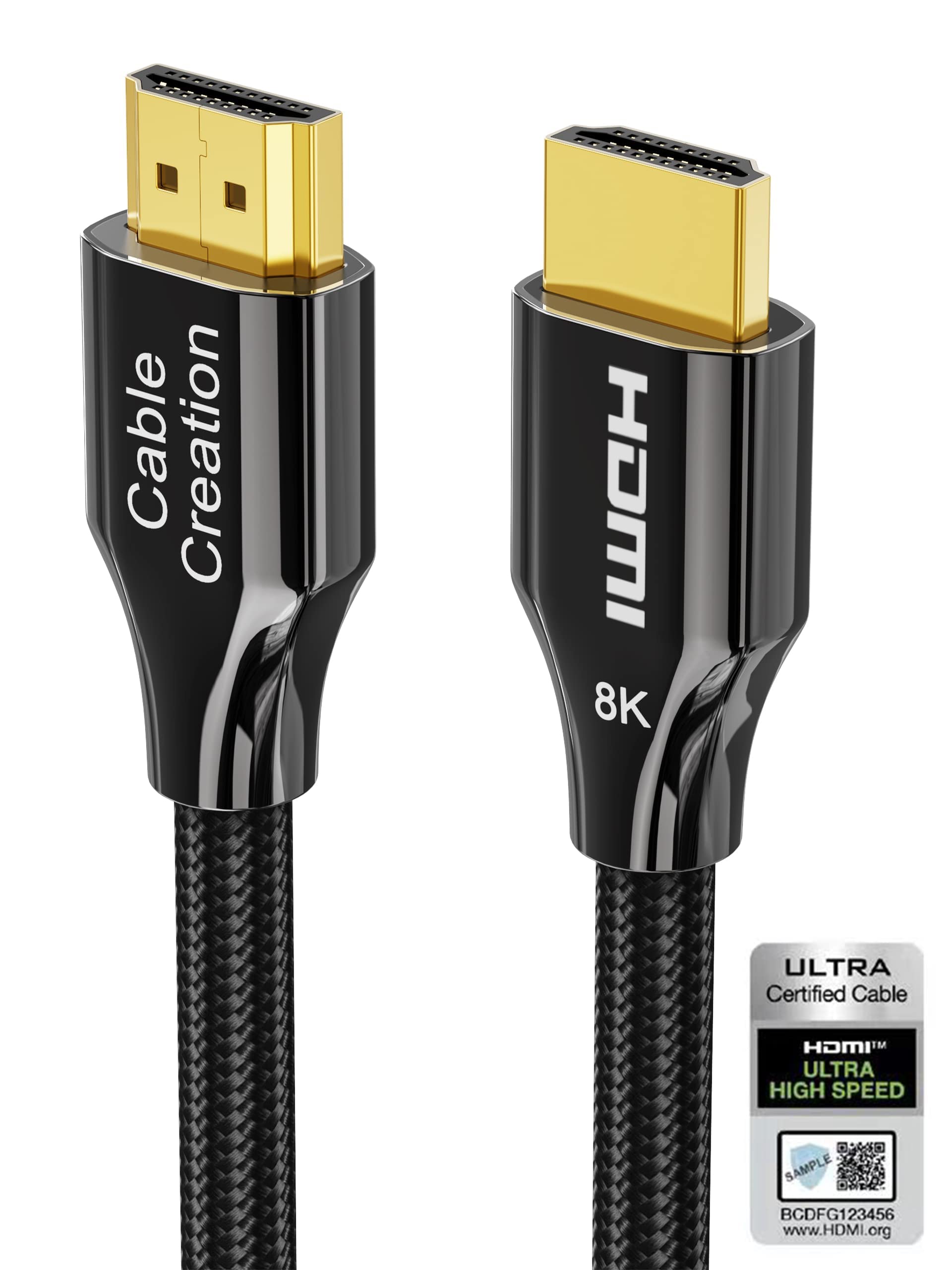 CableCreation HDMI 2.1 Cable 8K 2 Metre, 8K HDMI Ultra HD High Speed Cable with 48 Gbps, 8K 60Hz, HDCP 2,2,4:4:4, eARC, Compatible with PS5/PS4, Xbox One/X, QLED TV, Roku TV etc. 6.6 ft