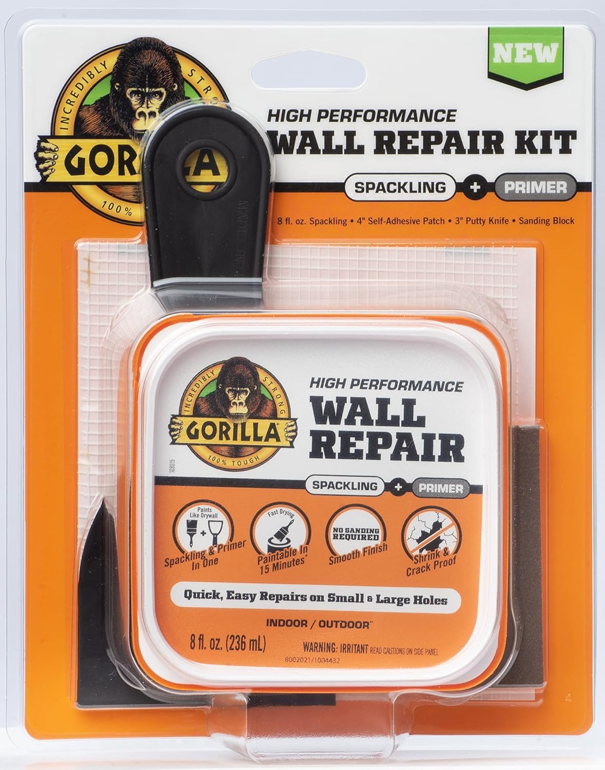 Photo 1 of ***LIKE NEW/OPEN BOX***
Gorilla Wall Repair Kit Featuring Gorilla Heavy Duty Wall Repair Spackling + Primer White