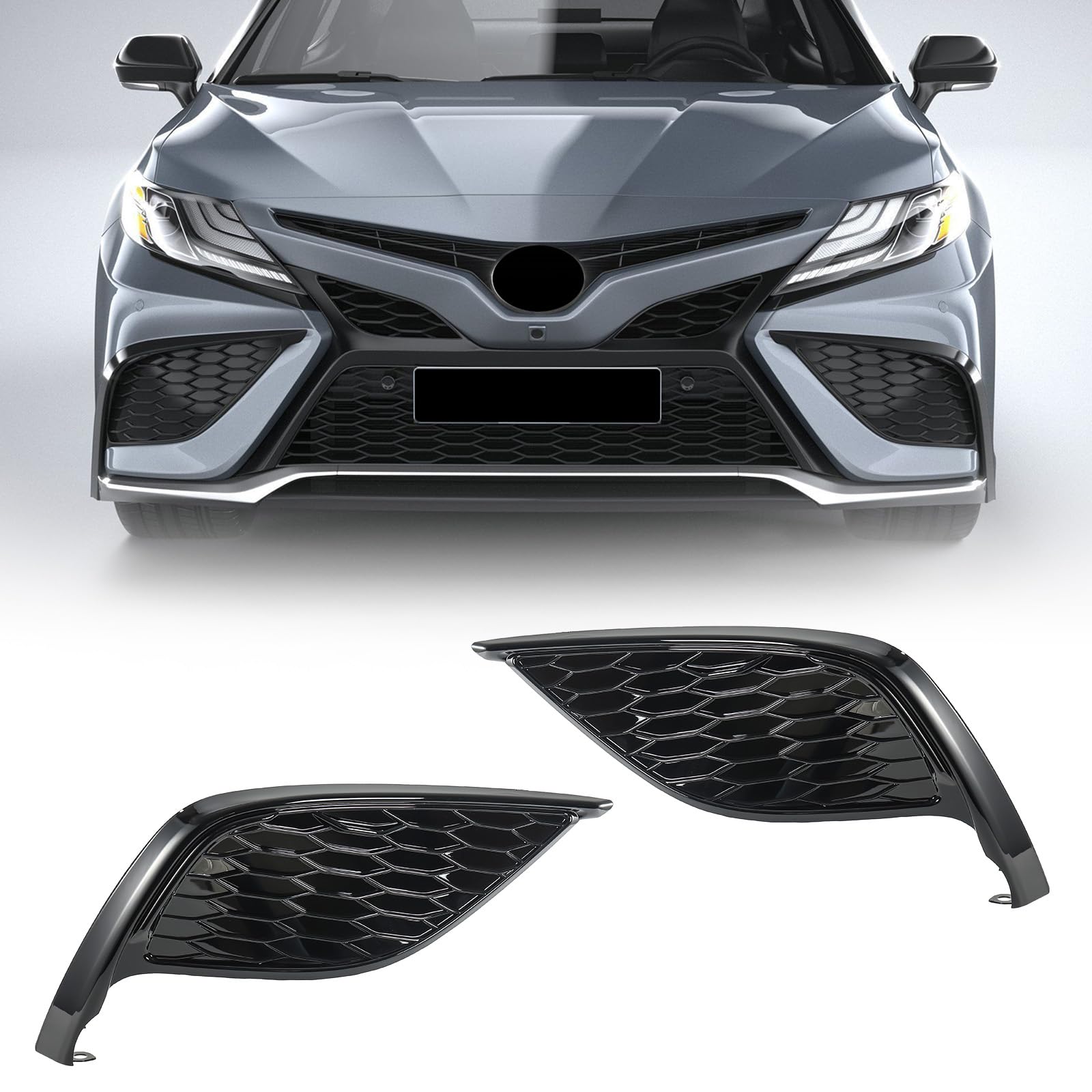 Photo 1 of 1 Pair Front Driving Fog Light Bezel Cover for Toyota Camry SE XSE 2021 2022 Replaces 8148106240, 8148206200, TO1039243, TO1038243