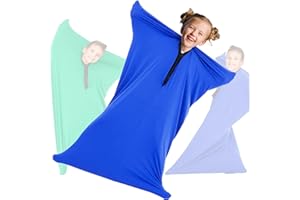 OUTREE Sensory Sock for Kids, Small,3-5 Years,39''×27'',Good for Height:2'9'' - 3'6'',Full Body Sock Provides Deep Pressure Input, Sensory Toys for Autistic Children with A Carrying Bag,Blue