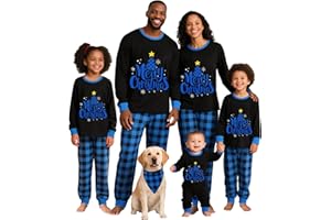 Awoscut Christmas Family Matching Pajamas Christmas Pjs Holiday Nightwear Sleepwear Sets Long Sleeve Pjs