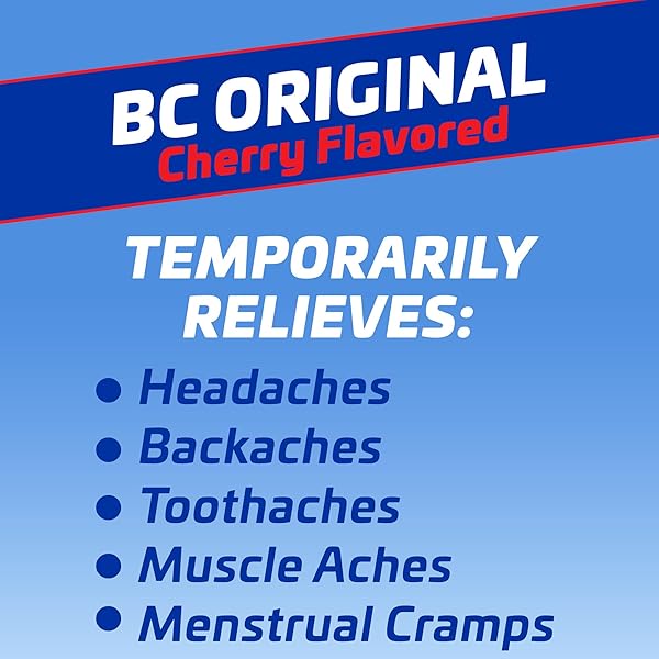 BC POWDER PAIN RELIEVER, CHERRY FLAVOR ASPIRIN DISSOLVE PACKS, 4 COUNT POWDER PACKETS, 6 PACK