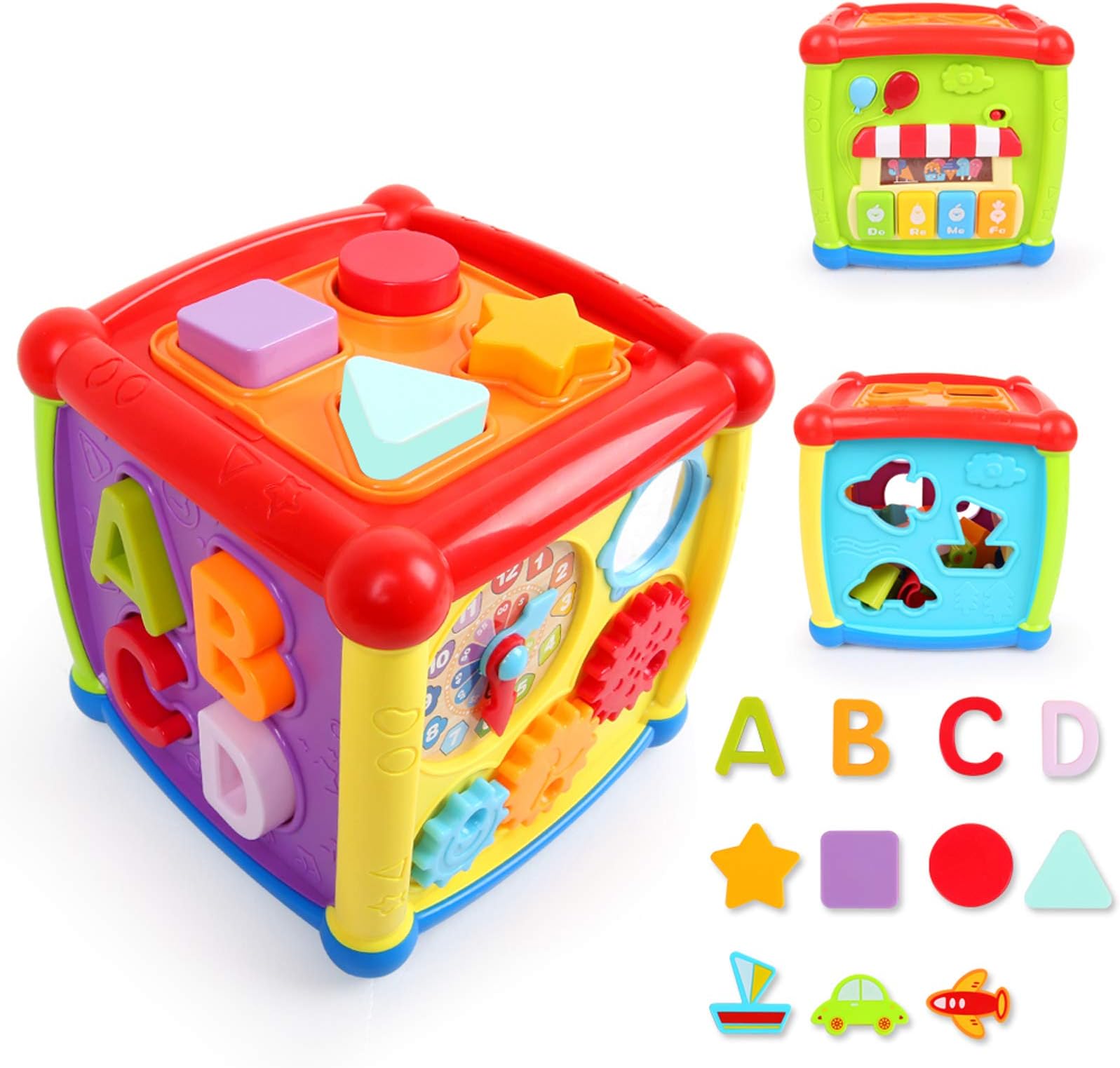 LBLA Baby Activity Cube Center Early Learning Educational Music Toys for Toddlers Flashing Shape Sorter for Babies Kids