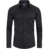 Alimens & Gentle Slim Fit Dress Shirts for Men Long Sleeve Stretch Stain Proof Wrinkle Free Button Down Shirts Formal Shirts