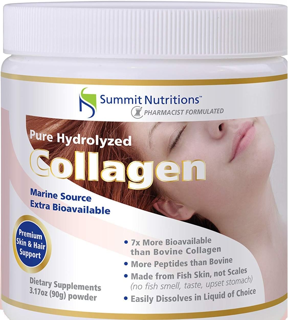 Summit Nutritions Pure Hydrolysed Collagen for Skin and Hair Support - 90 g Powder