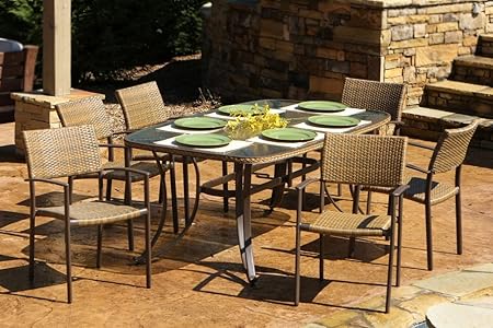 Amazon Com Tortuga Outdoor Patio Garden Maracay 7 Piece Dining Set Outdoor And Patio Furniture Sets Garden Outdoor