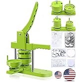 Happizza Button Maker Machine Multiple-Sizes - Pin Maker Machine 1.25 inch+2.25 inch, Interchangeable Button-models Badge Button Press Machine with 200 Sets 32+58mm Button Maker Supplies&amp;Circle Cutter