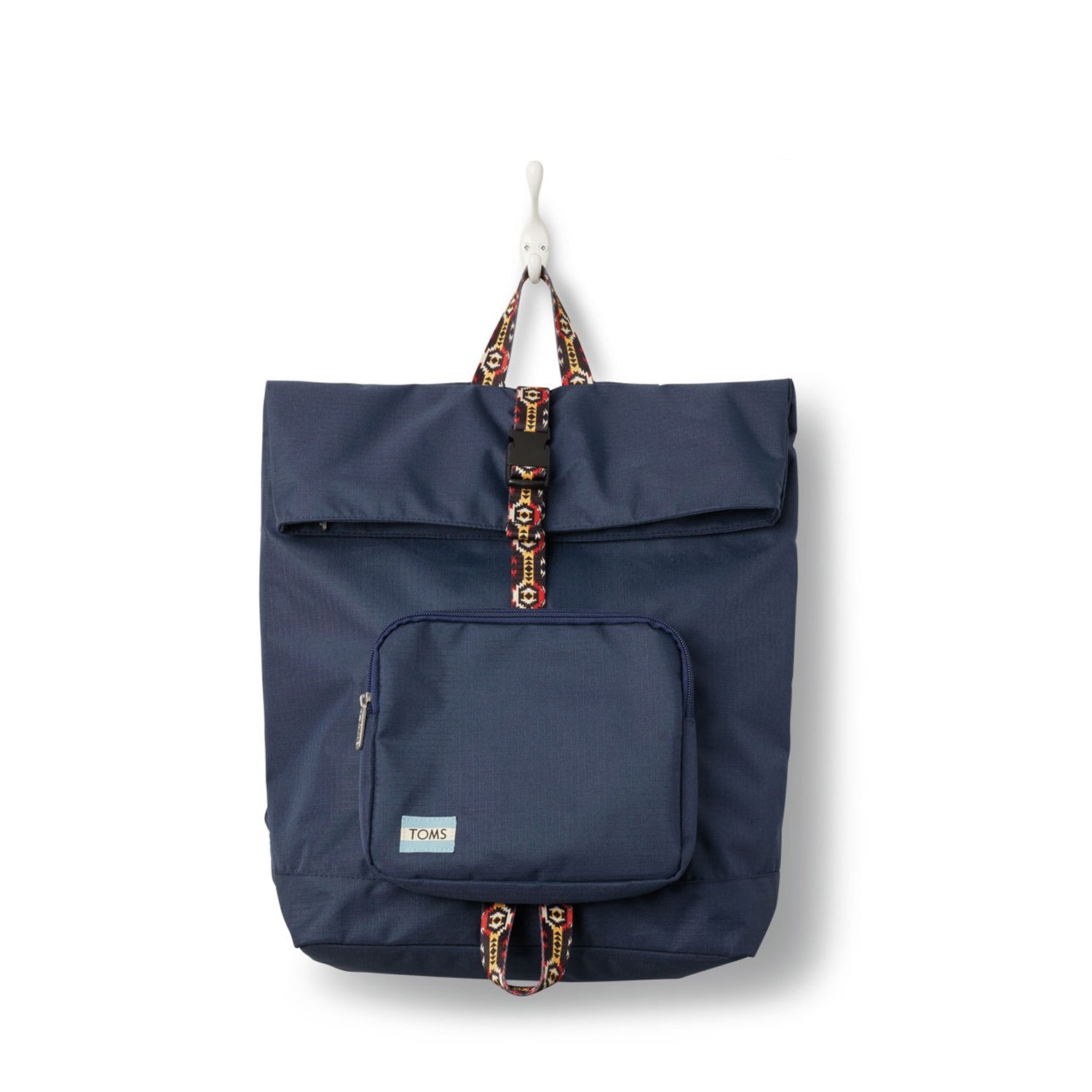TOMS Stand Up To Bullying Navy Blue Backpack TOMS Backpack Blue White Foldover Stop Bullying Rectangle  main image 4