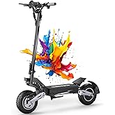 T10 Electric Scooter for Adults, 11" All-Terrain Tire Up to 46 Miles Range | 31 MPH Max Speed, Powerful Motor and 48V 18AH Battery, Folding Commuter E Scooter with Dual Suspension &amp; LCD Display