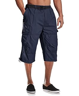 mens adjustable waist cargo shorts