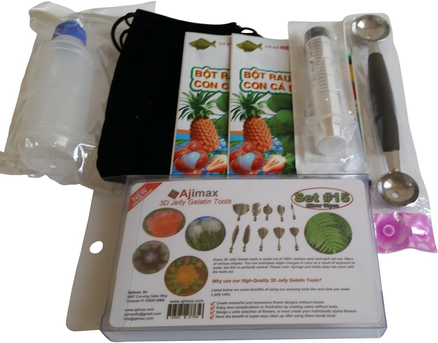 3d Jelly Gelatin Art Tools Starter Kit gracilaria Jello Cake Tools (Starter Kit # 15) by ajimax