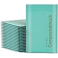 4x8 100% Biodegradable Bubble Mailers,25 Count Teal #000 Compostable Padded Packaging Wrap Envelopes Pouches Eco Friendly Self Seal Bags