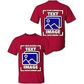 Gildan Custom T-Shirts – Personalized Crewneck Unisex Tee with Text, Logo, Image – Customized Shirt for Men Women Adult