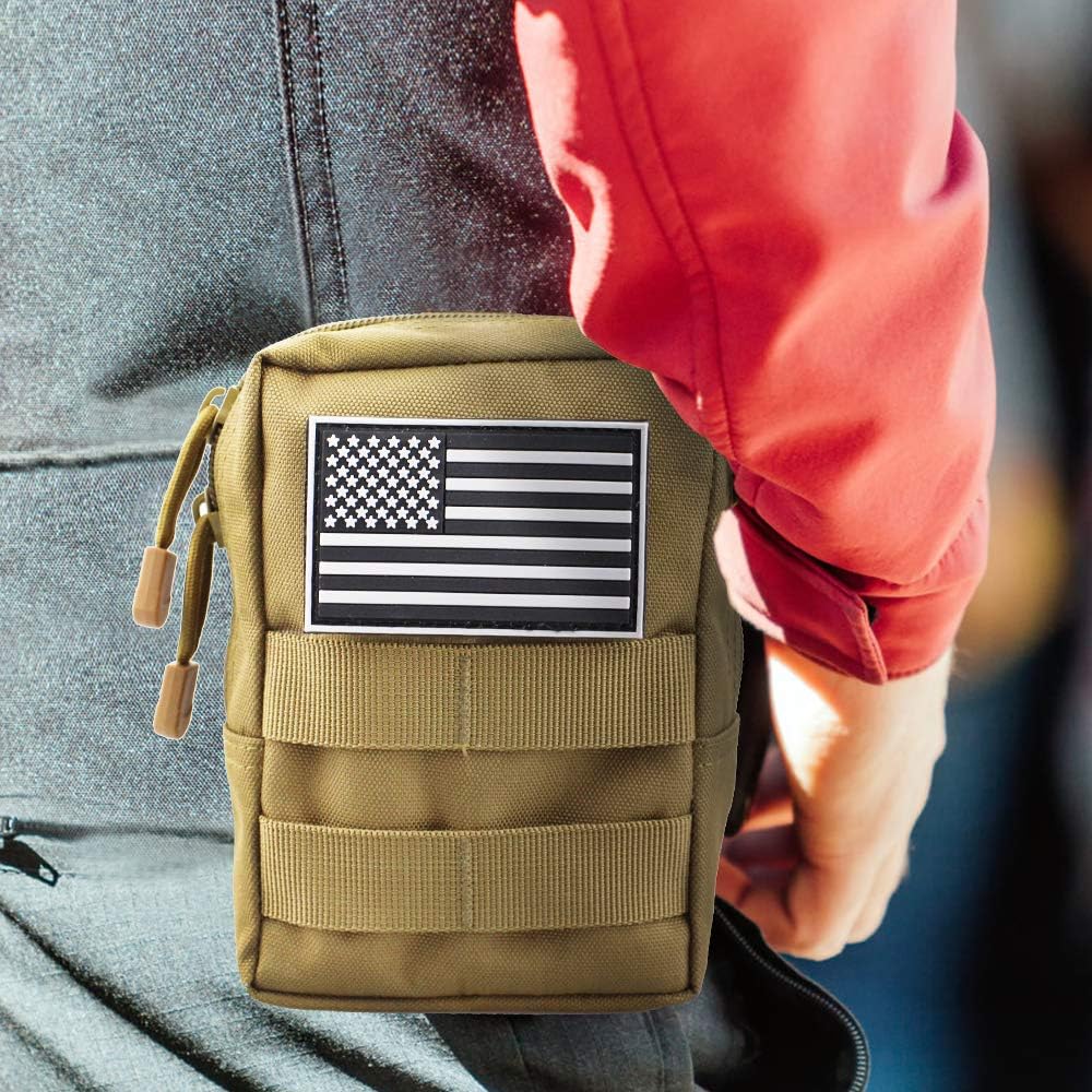 Monoki Molle Pouches, 2 Pack Tactical Waist Bag Water-Resistant EDC Small Pouch Bags with D-Ring Hooks : Sports & Outdoors