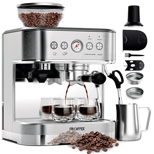Fricoffee Espresso Machine with Grinder Espresso Maker Stainless