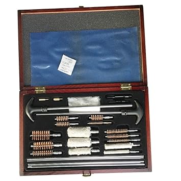 GUGULUZA Universal Aluminium für Gewehr Pistole Pistolen Shotgun Gun Cleaning Kit Bürsten Mit Holz Fall
