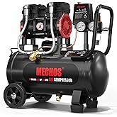 Portable Air Compressor with 10 Gallon Steel Tank, 1.65 HP 3.5 CFM @ 90 PSI, 116 Max PSI Oil-Free Air Compressor for Garage, Home Use, Tire Inflation, Nail Gun, DIY Projects,110V