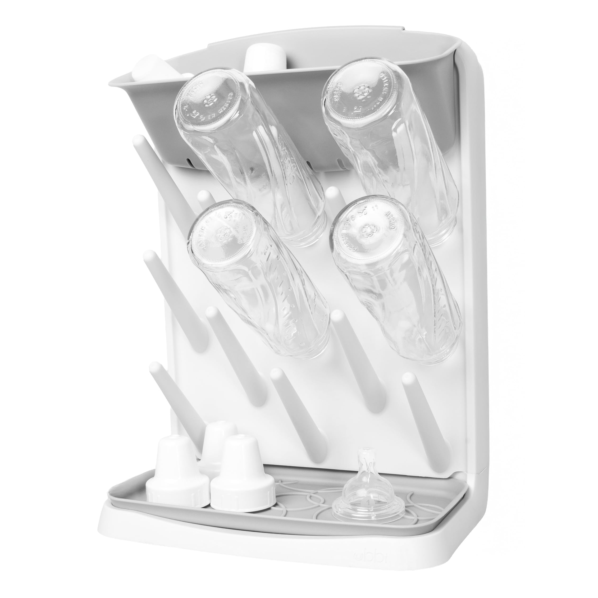 Photo 1 of Ubbi Vertical Baby Bottle Drying Rack, Space Saving Countertop Drying Rack Baby Organizer, Gray