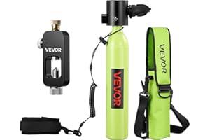 VEVOR Mini Scuba Tank, 0.5L Portable Diving Tank for Underwater Breathing, Reusable Lung Diving Cylinder up to 10 Minutes Div