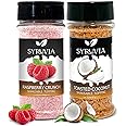 Syruvia Coffee Topping Variety Pack - Raspberry Crunch, Toasted Coconut Shakeable Topping Jars - (Pack of 2)
