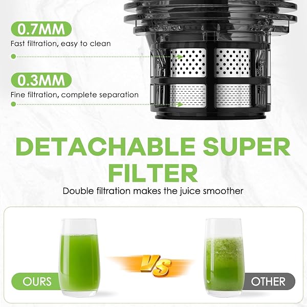 EANORUUS COLD PRESS JUICER, 5.8″ WIDE FEED CHUTE JUICE EXTRACTOR MACHINE WITH 400W, HIGH JUICE YIELD, SLOW MASTICATING JUICER FOR WHOLE VEGETABLES & FRUITS, GRAY-STAINLESS STEEL