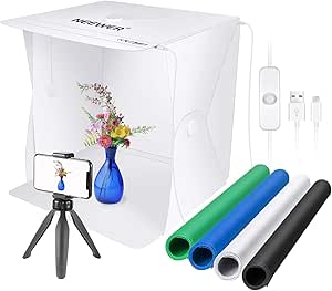 Neewer 40cm Caja de Luz de Mesa para Fotografía 2 Tiras de ...