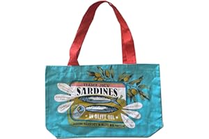 JSEVEN Trader Joe's Sardine Bag, Reusable Grocery Bag, Heavy Duty 100% Cotton, Reinforced at the major stress points